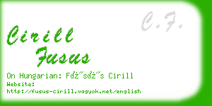 cirill fusus business card